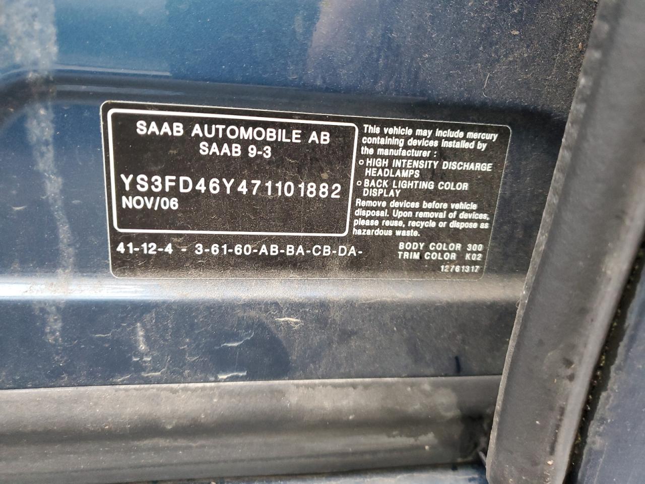2007 Saab 9-3 - Image 13