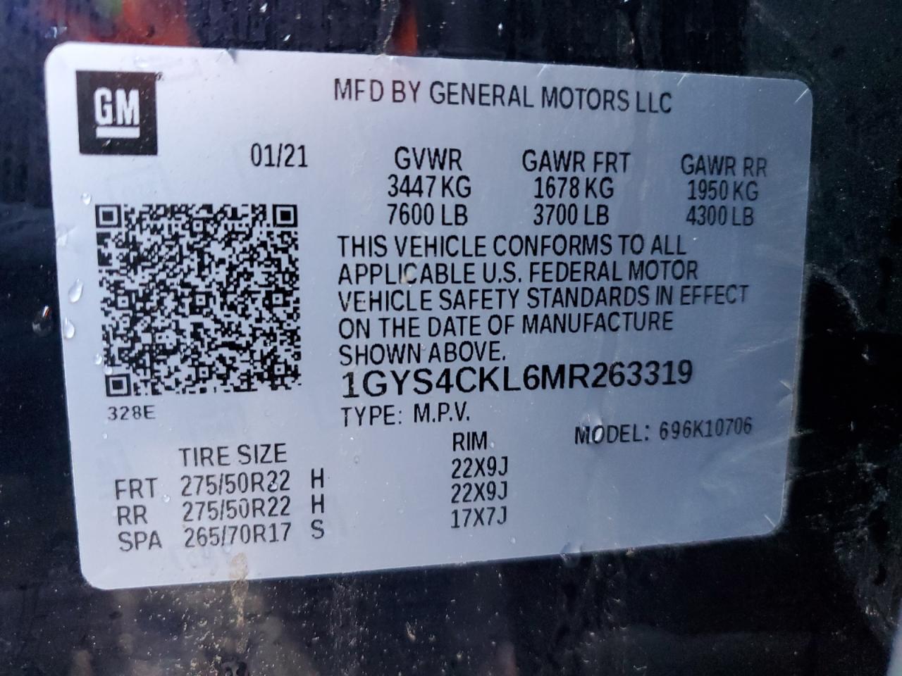 2021 Cadillac Escalade Premium Luxury VIN: 1GYS4CKL6MR263319 Lot: 87950385