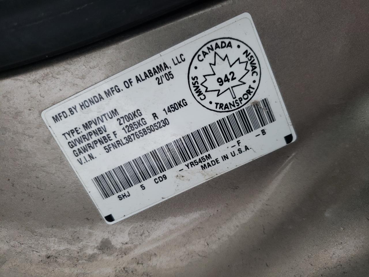 2005 Honda Odyssey - Image 13