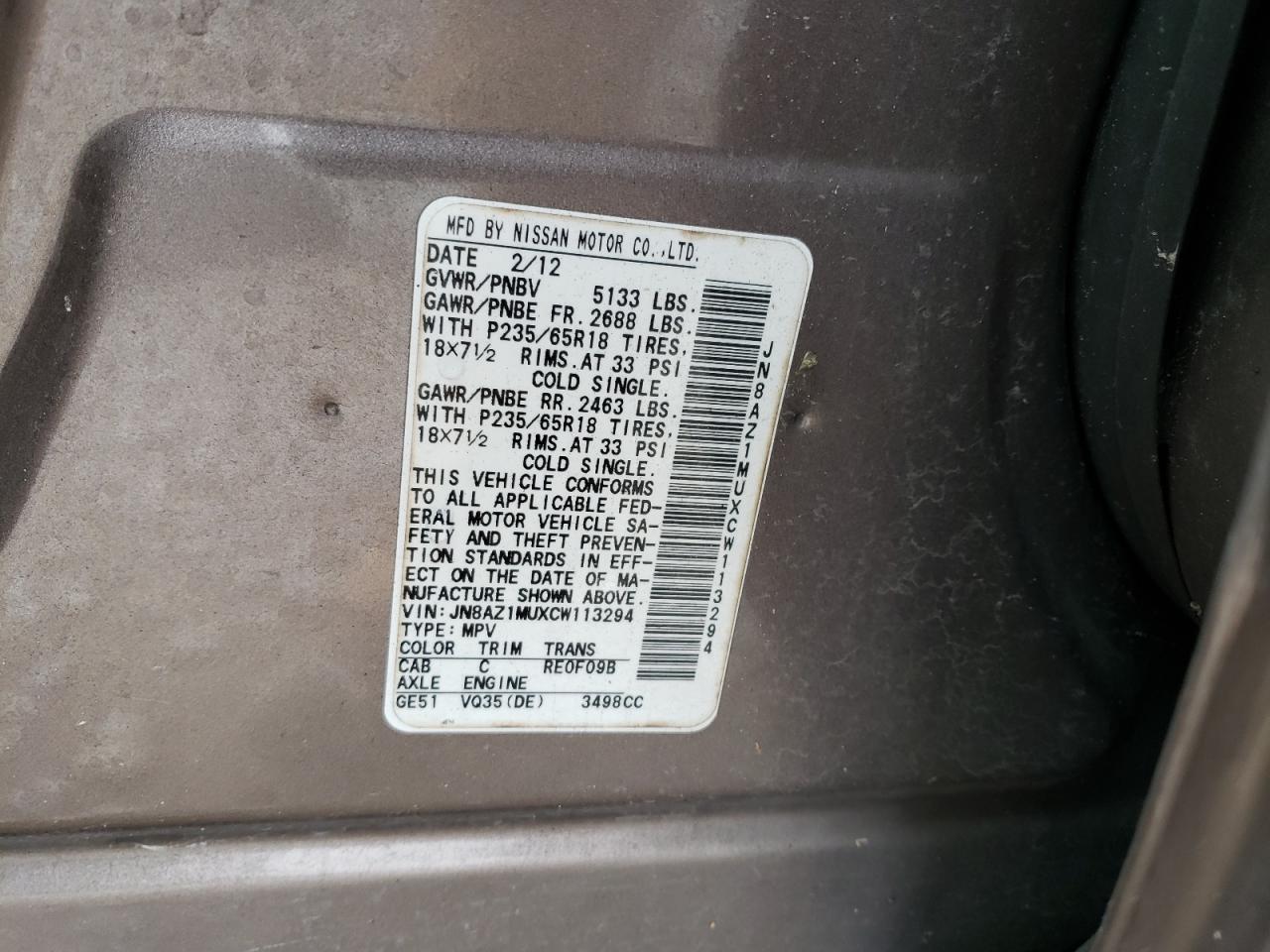2012 Nissan Murano - Image 14