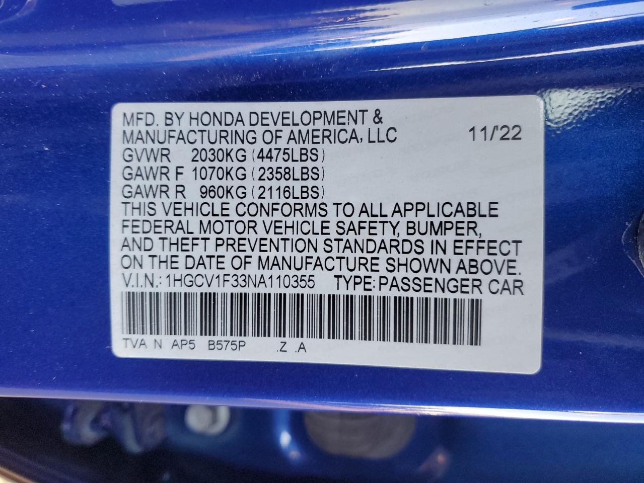 2022 Honda Accord - Image 12