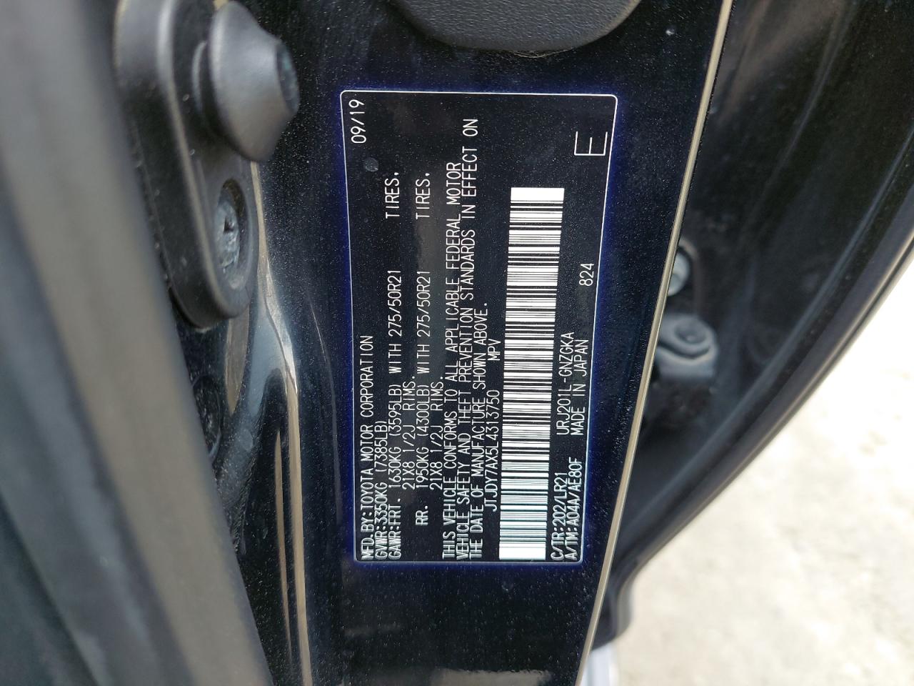 JTJDY7AX5L4313750 - 2020 Lexus LX 570 - #89031565