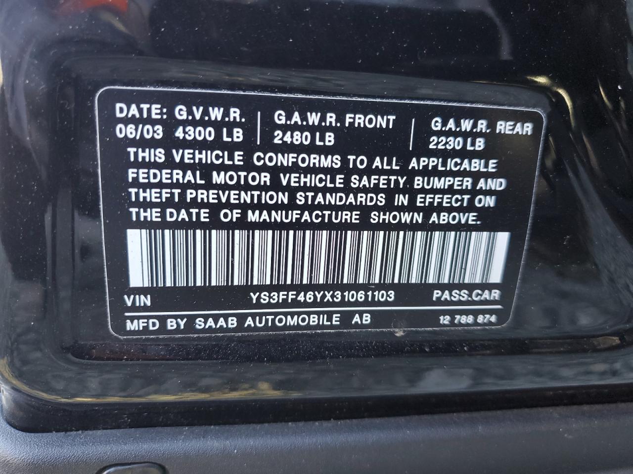 2003 Saab 9-3 - Image 12