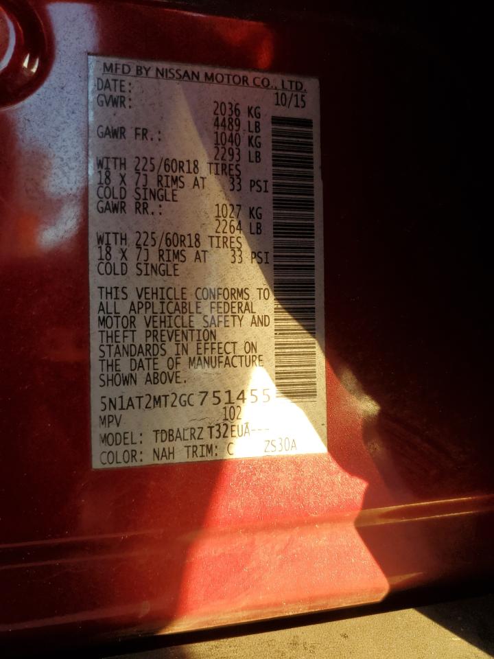 5N1AT2MT2GC751455 2016 NISSAN ROGUE - Image 13