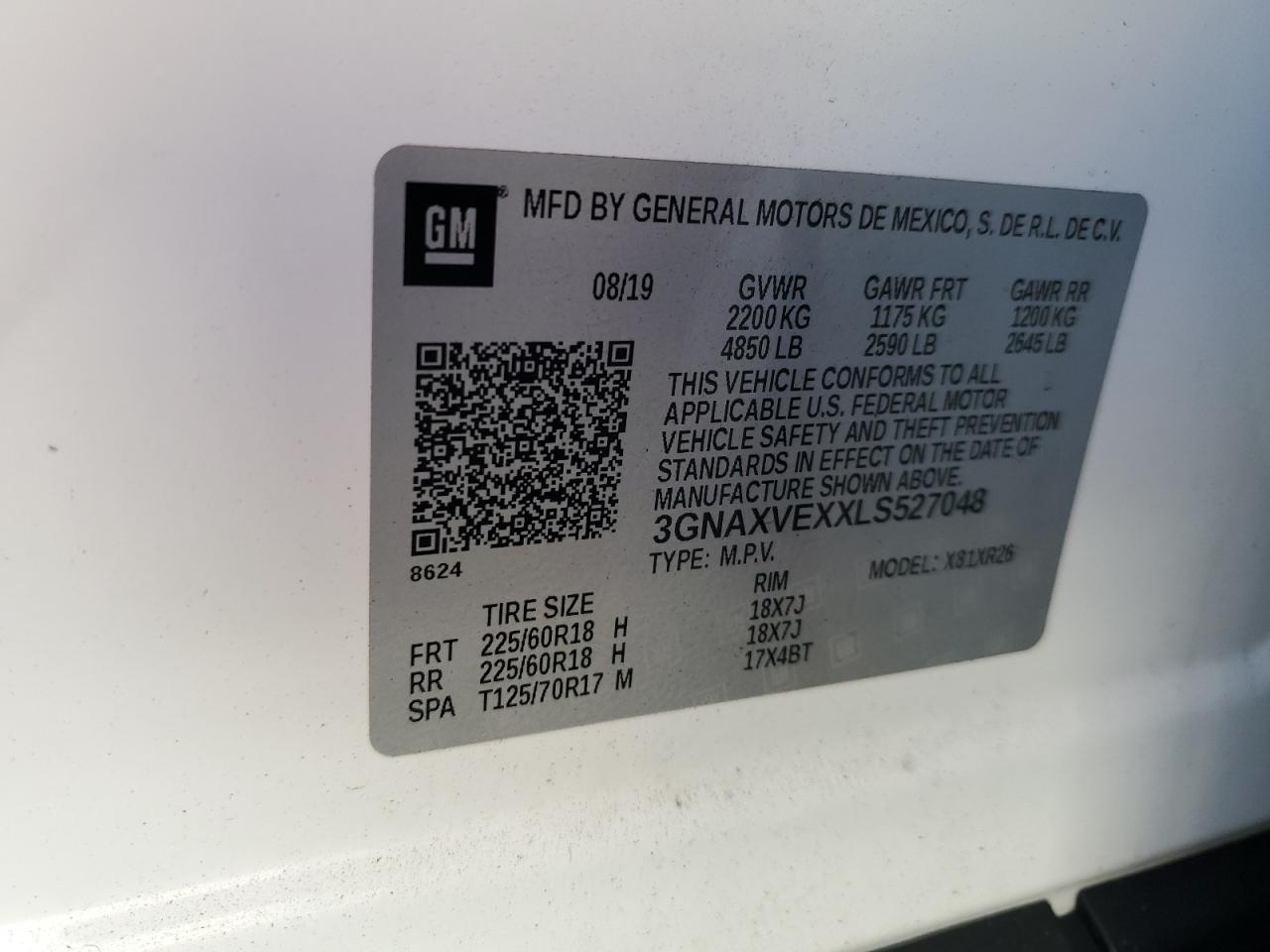 3GNAXVEXXLS527048 2020 CHEVROLET EQUINOX - Image 13