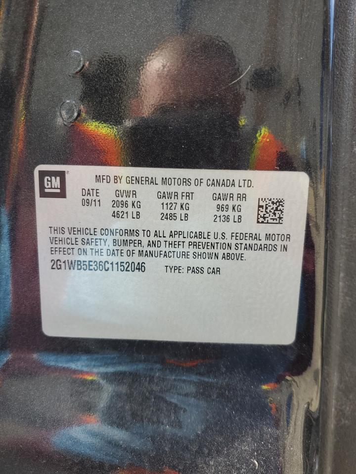 2012 Chevrolet Impala Lt VIN: 2G1WB5E36C1152046 Lot: 88819085