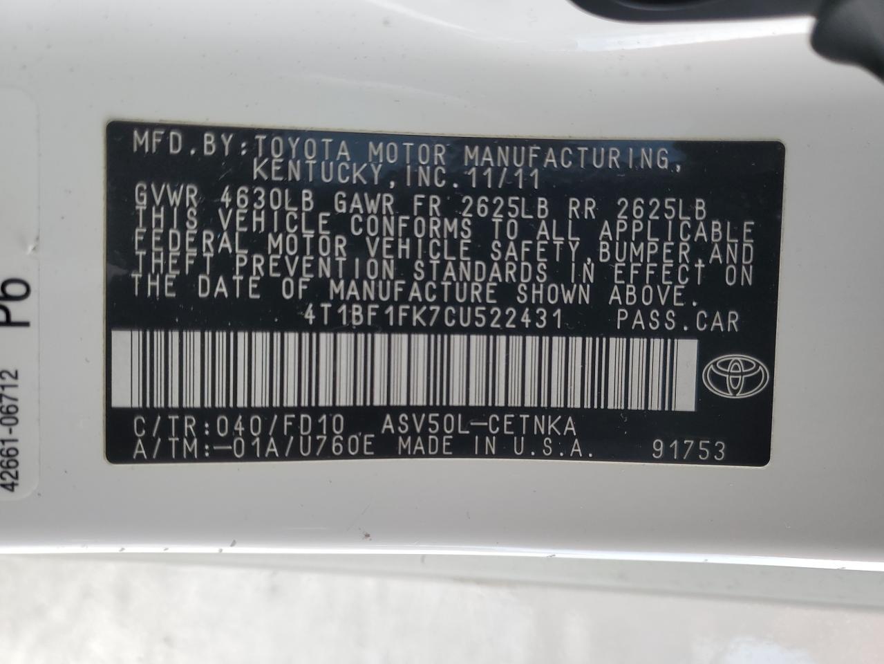 2012 Toyota Camry - Image 13