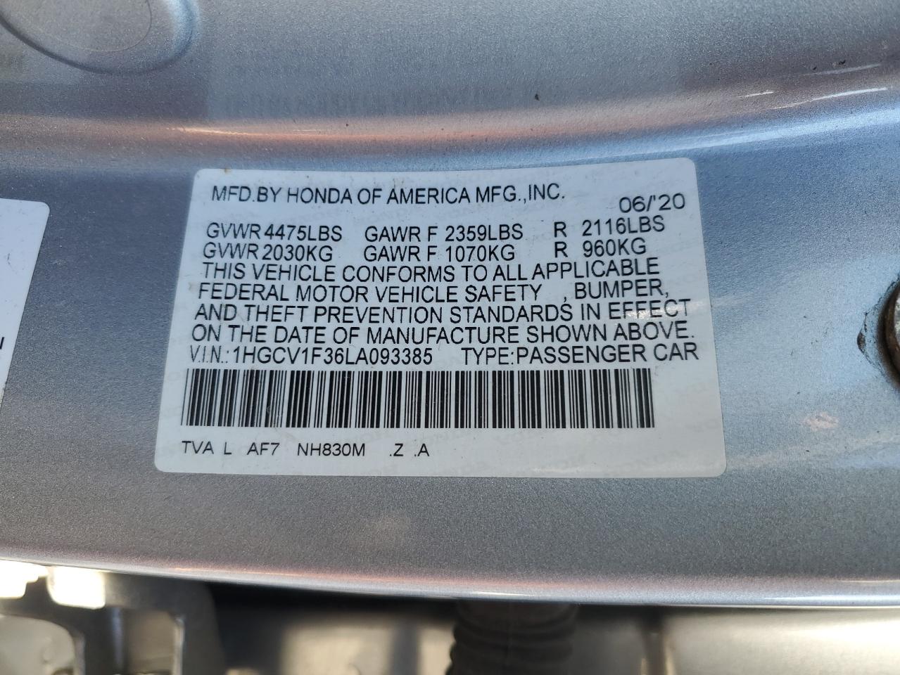 2020 Honda Accord - Image 12