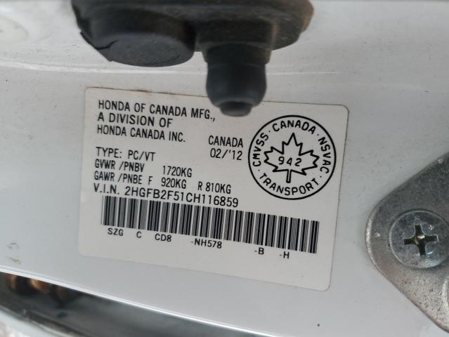 2012 HONDA CIVIC LX