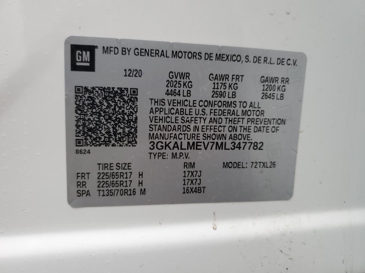 2021 GMC Terrain Sle VIN: 3GKALMEV7ML347782 Lot: 83702264
