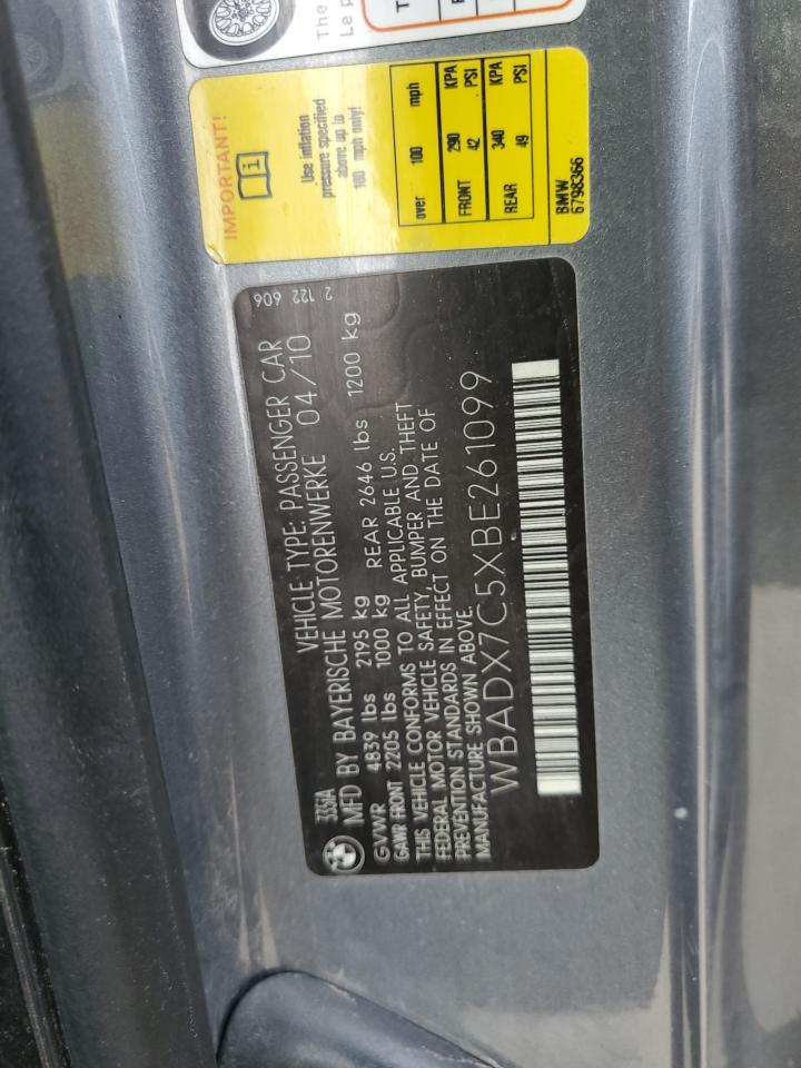 2011 BMW 335 I VIN: WBADX7C5XBE261099 Lot: 42295595