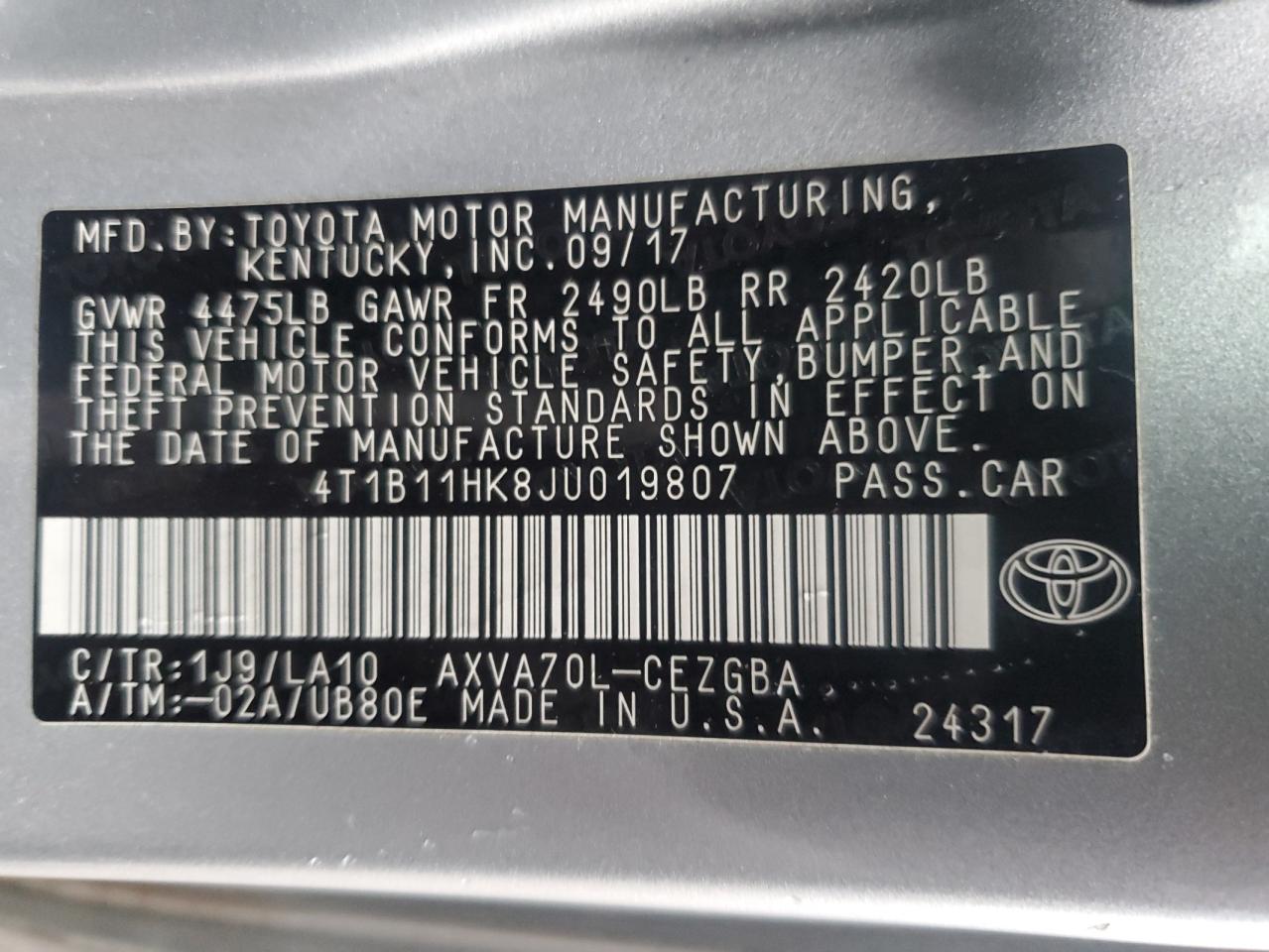 2018 Toyota Camry - Image 12