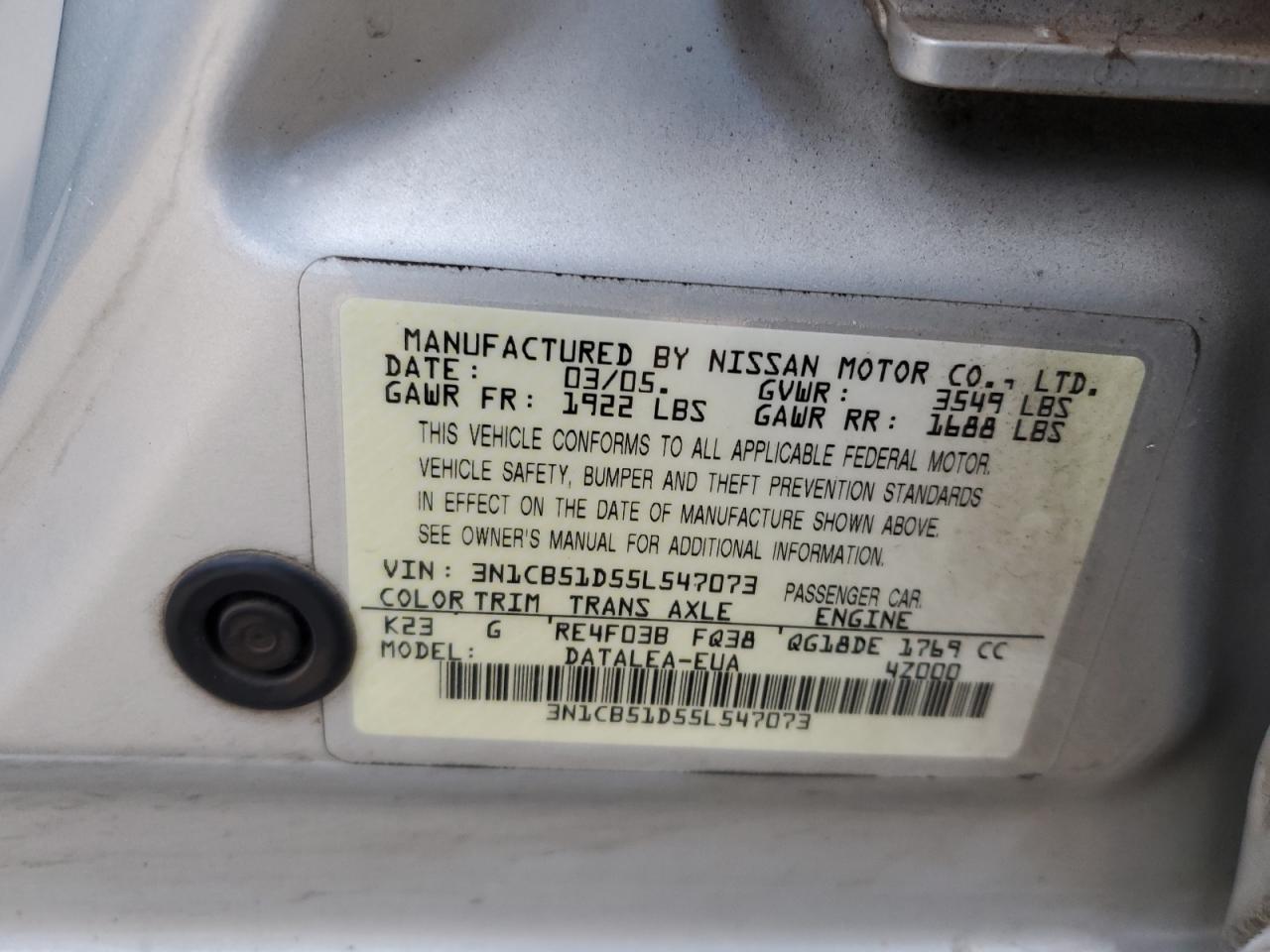 2005 Nissan Sentra - Image 12