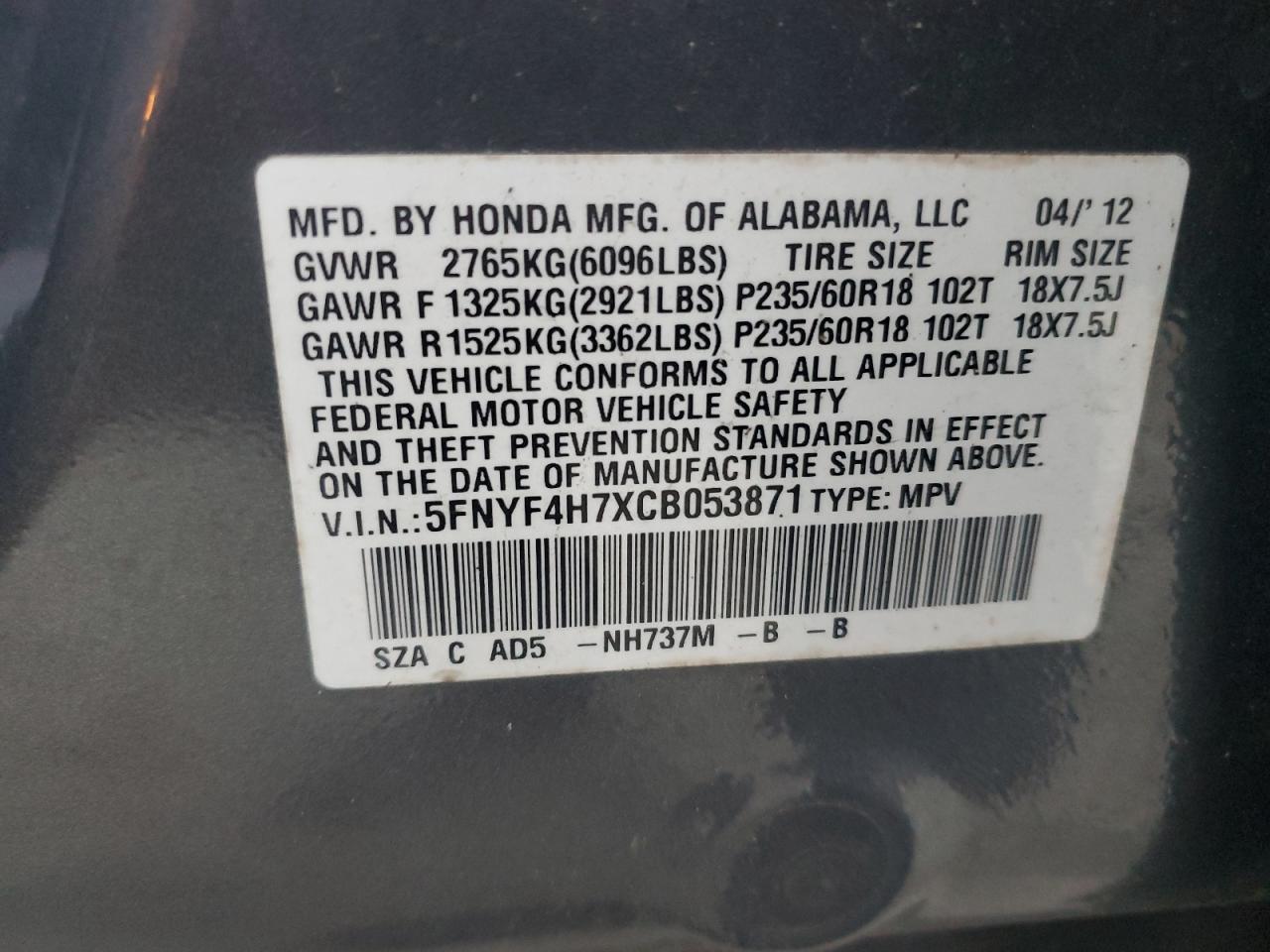 2012 Honda Pilot - Image 12