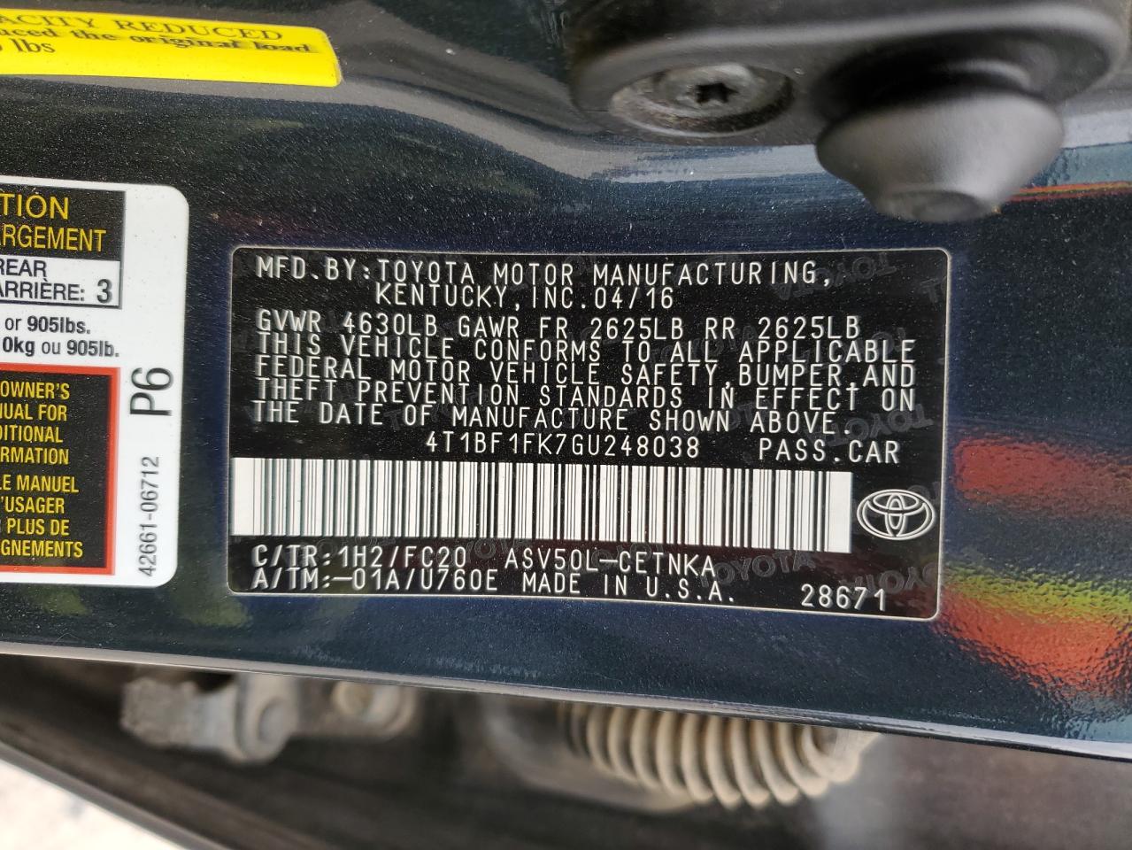 2016 Toyota Camry - Image 12