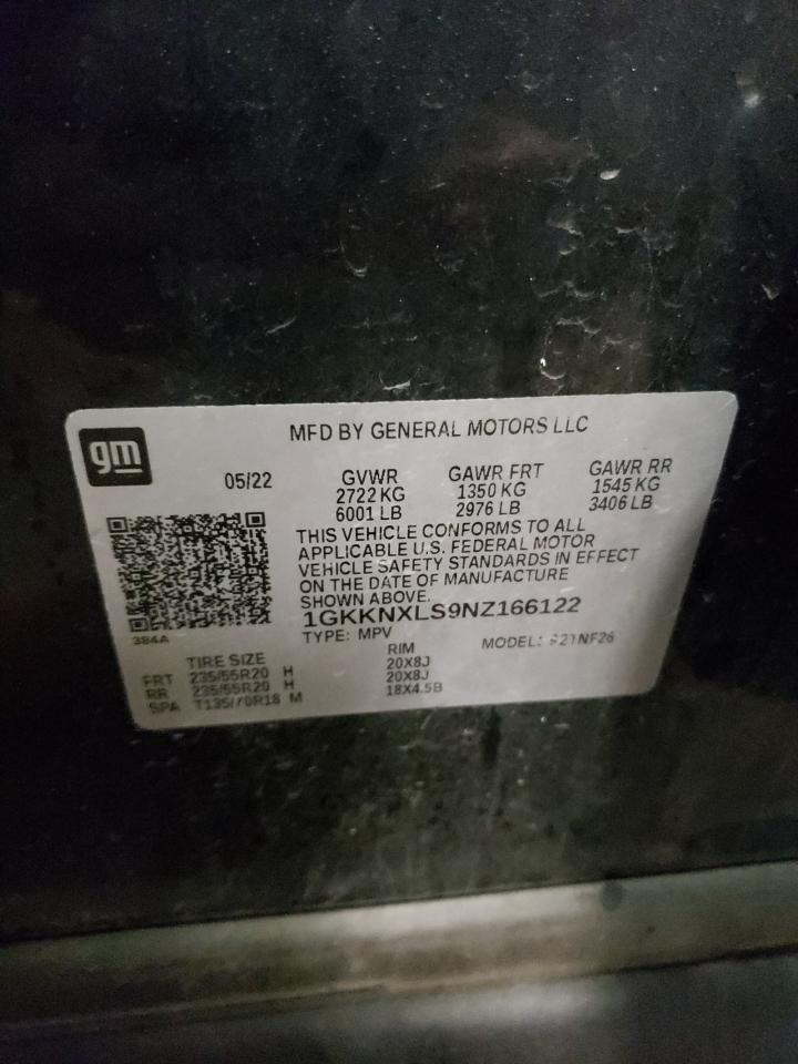2022 GMC Acadia Denali VIN: 1GKKNXLS9NZ166122 Lot: 87870305