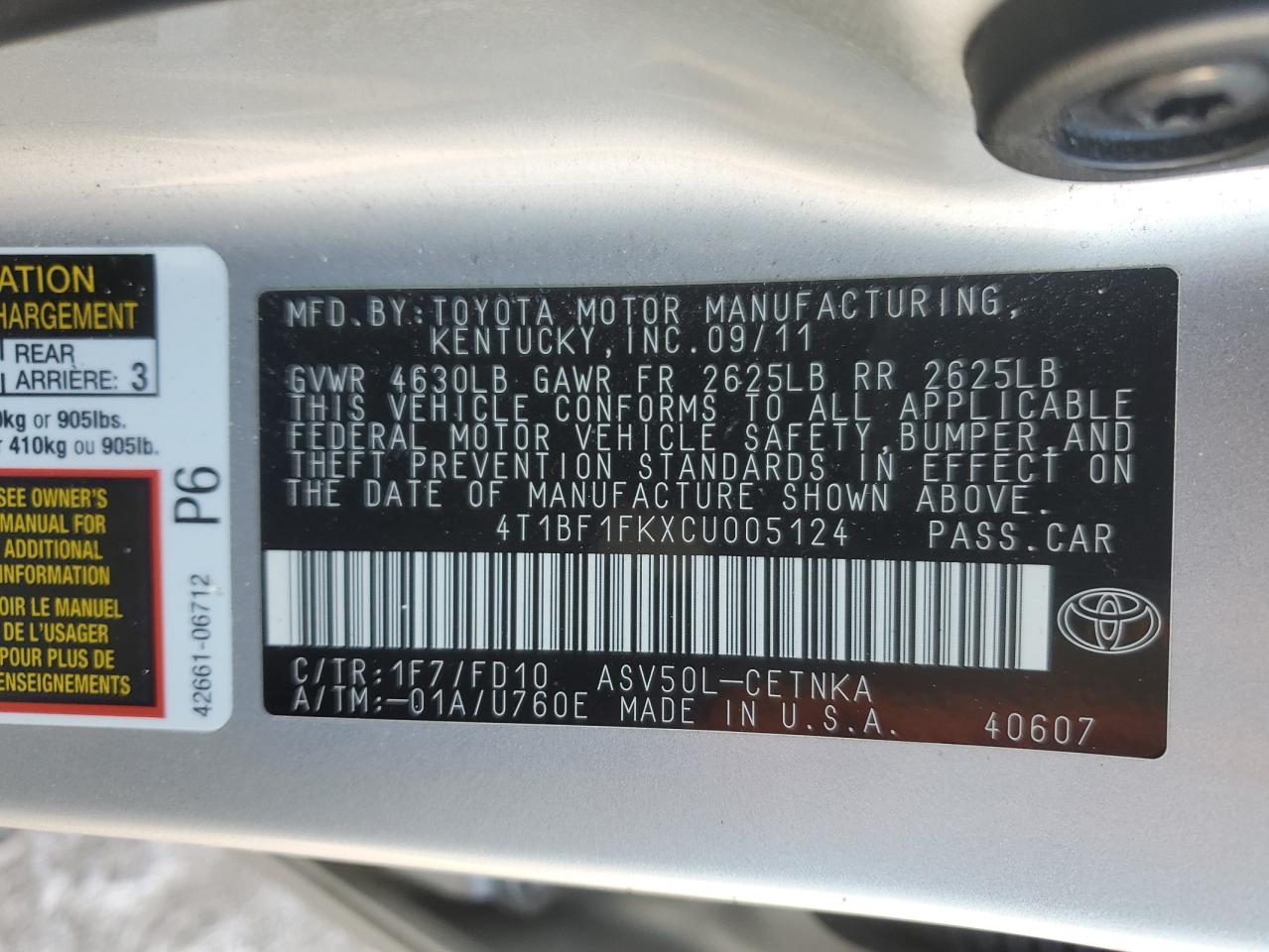 2012 Toyota Camry - Image 14