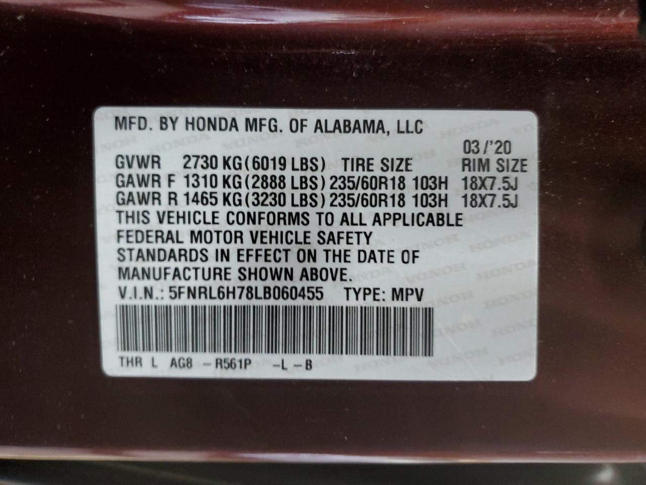 2020 Honda Odyssey - Image 15