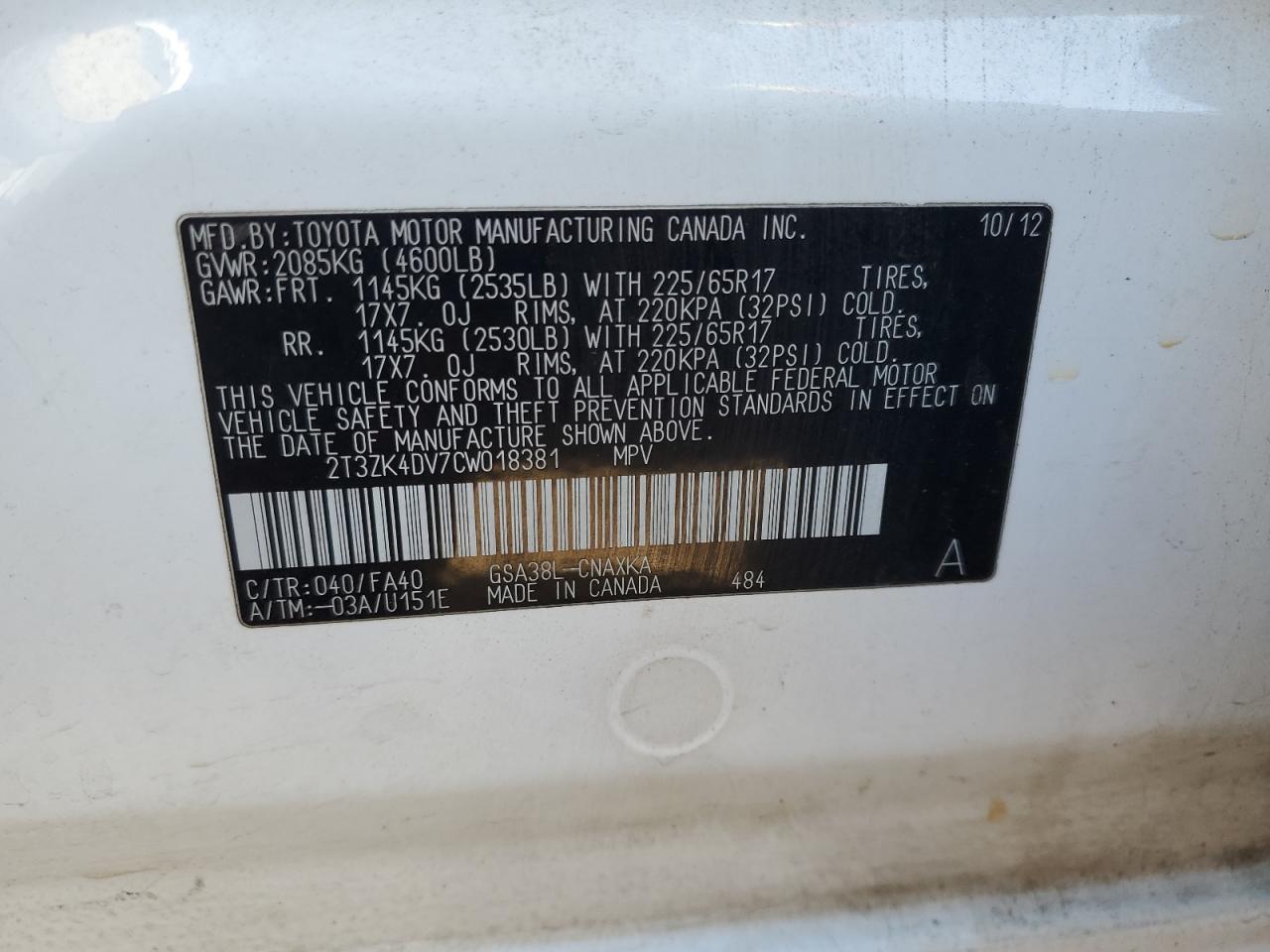 2012 Toyota RAV 4 - Image 13