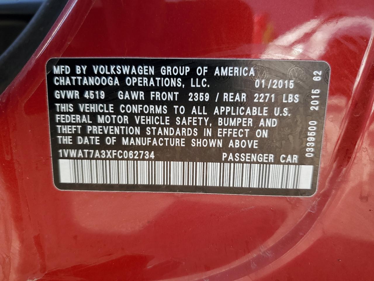 2015 Volkswagen Passat - Image 12