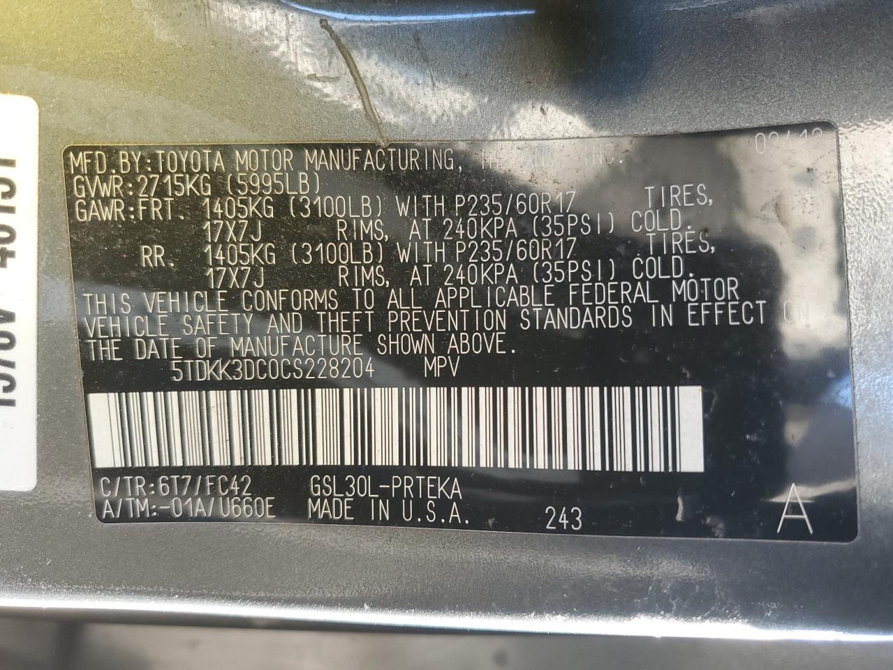 2012 Toyota Sienna - Image 13