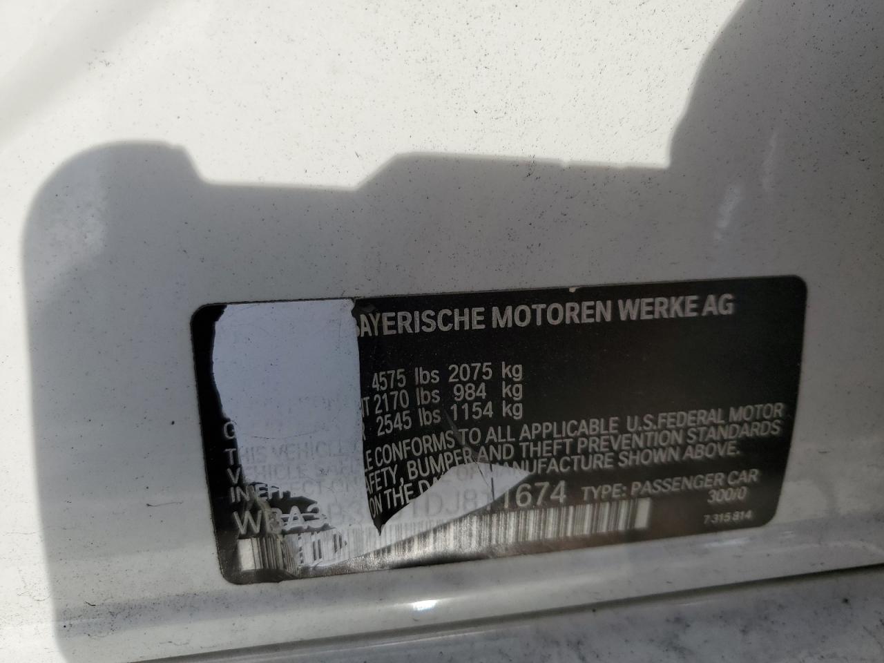 VIN WBA3B3C51DJ811674 2013 BMW 3 SERIES no.12