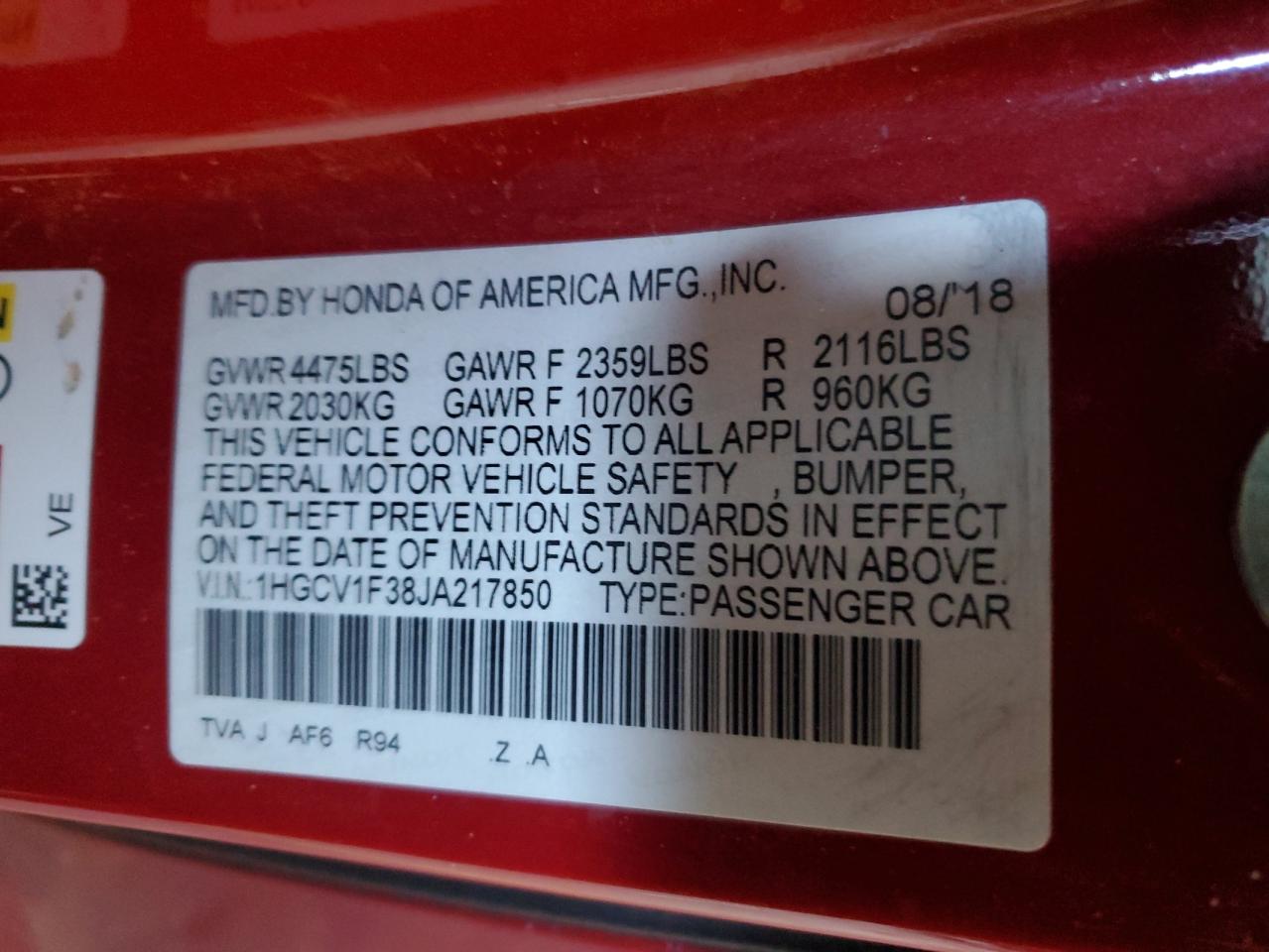 2018 Honda Accord - Image 13