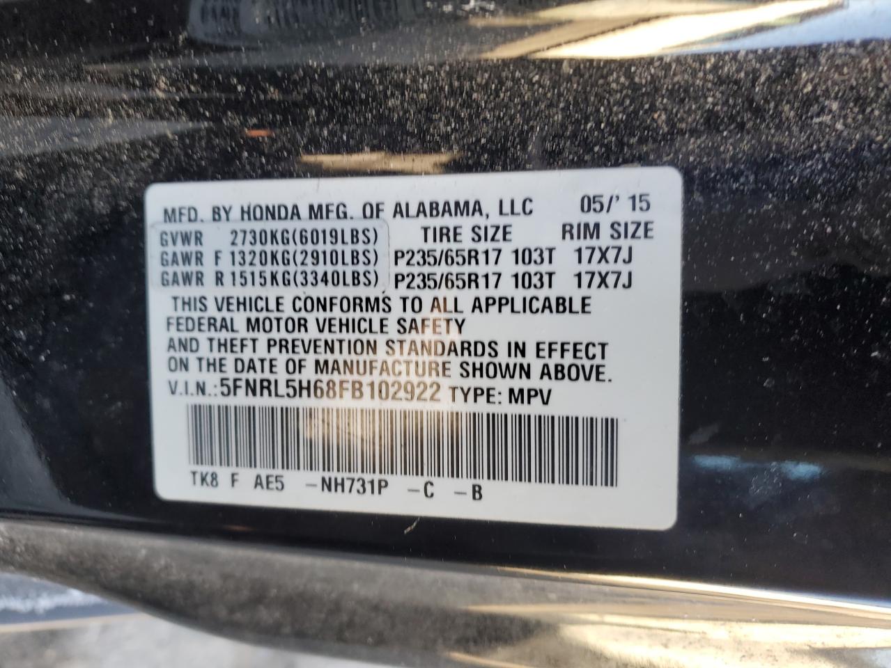 2015 Honda Odyssey - Image 13
