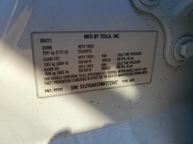 2021 TESLA MODEL Y   