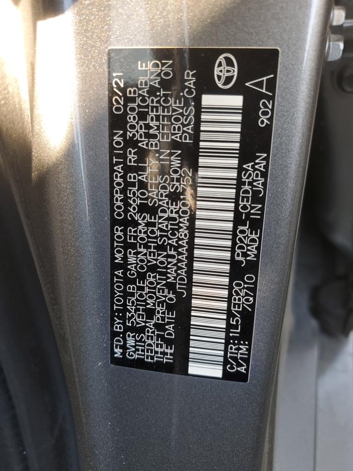 VIN JTDAAAAA8MA001752 2021 TOYOTA MIRAI no.12