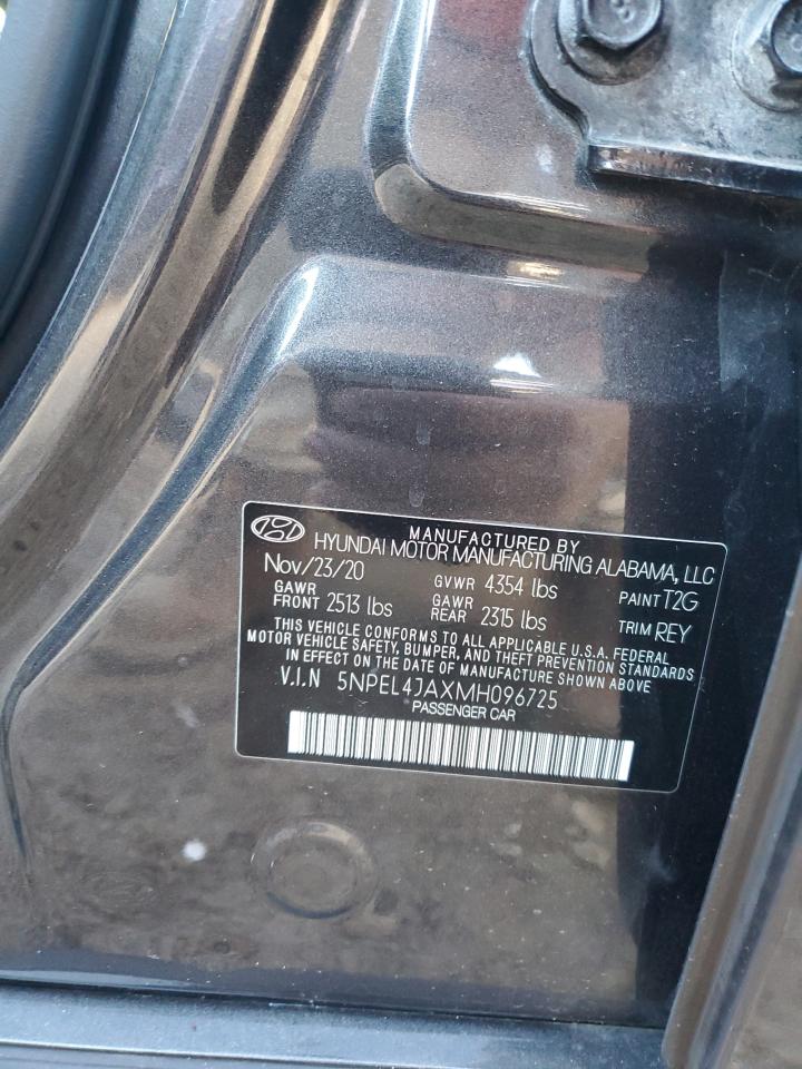 2021 Hyundai Sonata Sel VIN: 5NPEL4JAXMH096725 Lot: 87461374