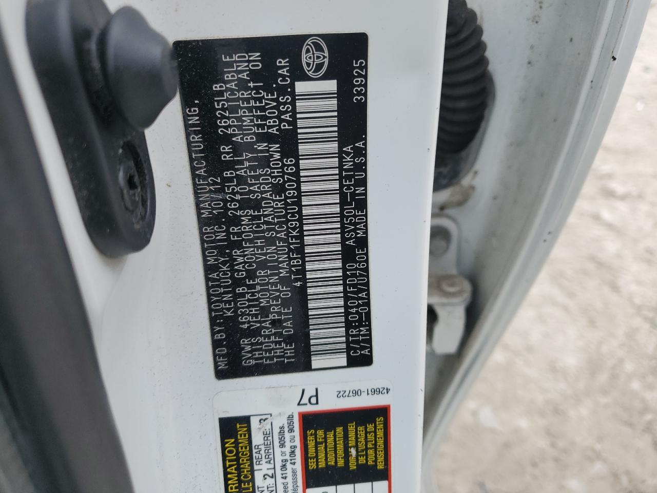 2012 Toyota Camry - Image 12