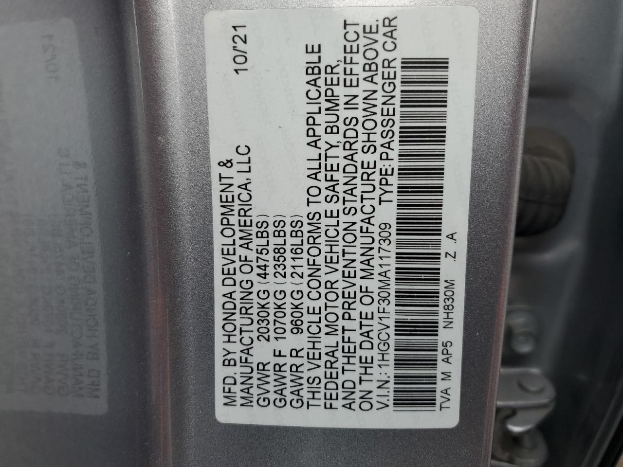 2021 Honda Accord - Image 15