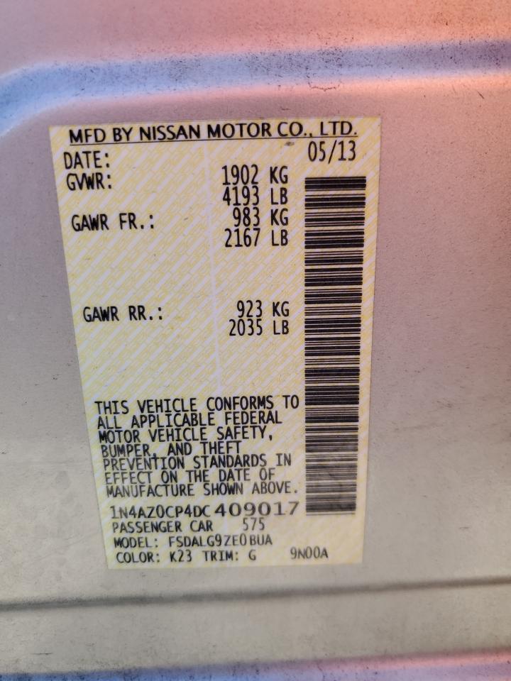 VIN 1N4AZ0CP4DC409017 2013 NISSAN LEAF no.13