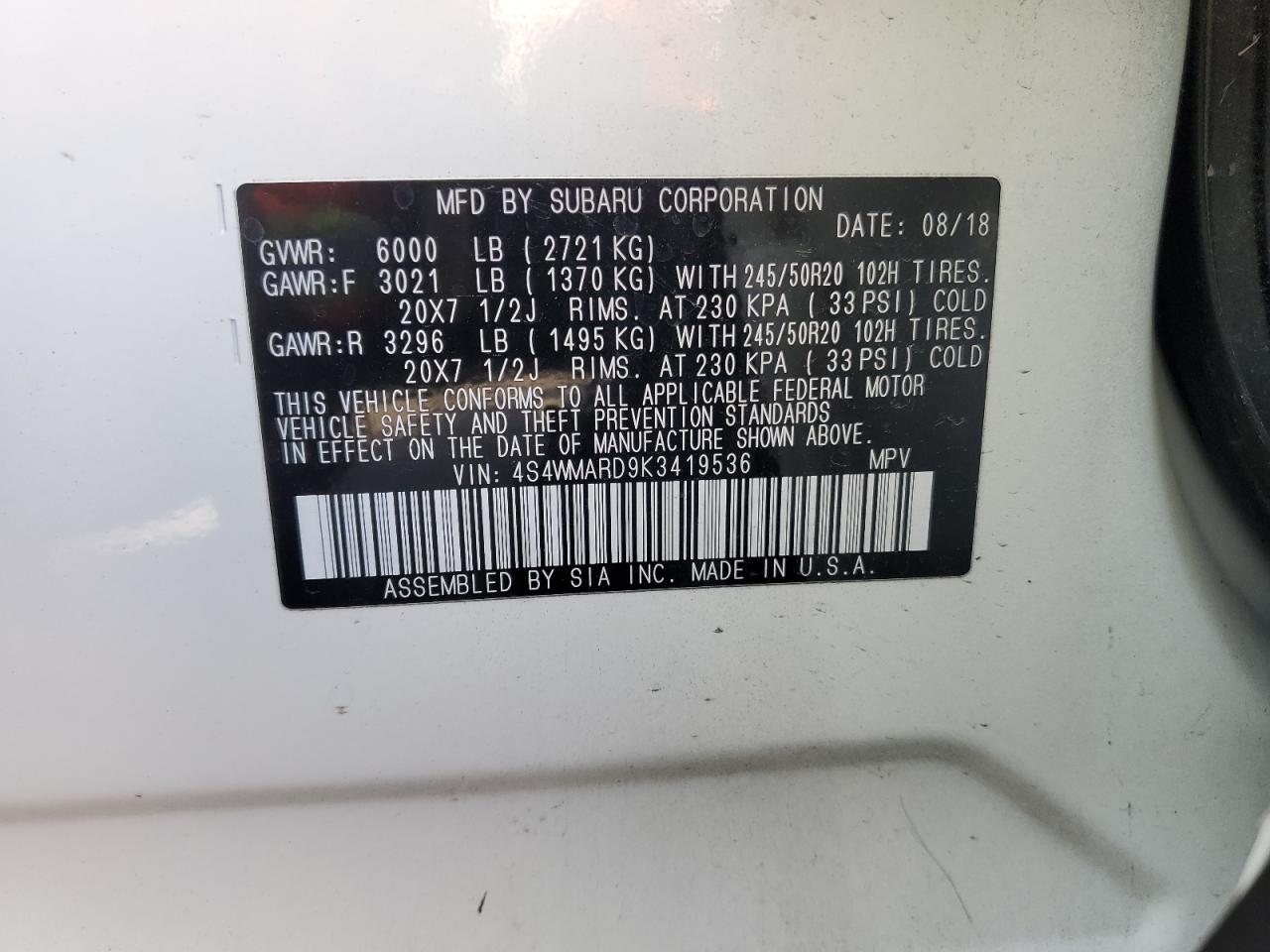 2019 Subaru Ascent - Image 15