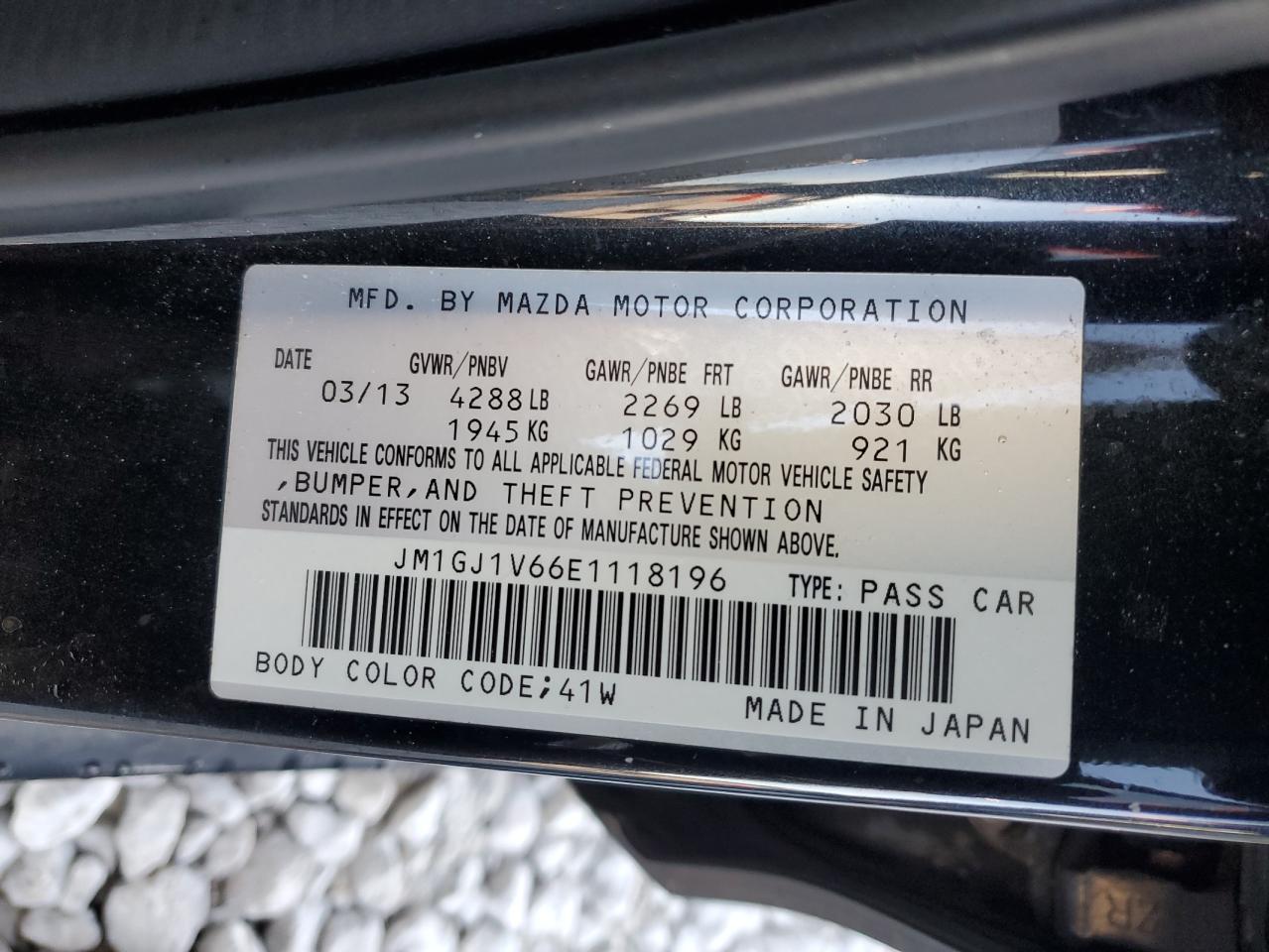 VIN JM1GJ1V66E1118196 2014 MAZDA 6 no.12