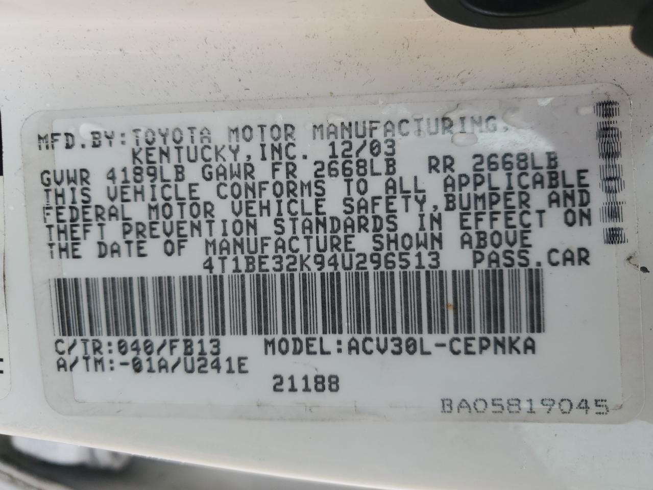 2004 Toyota Camry - Image 12