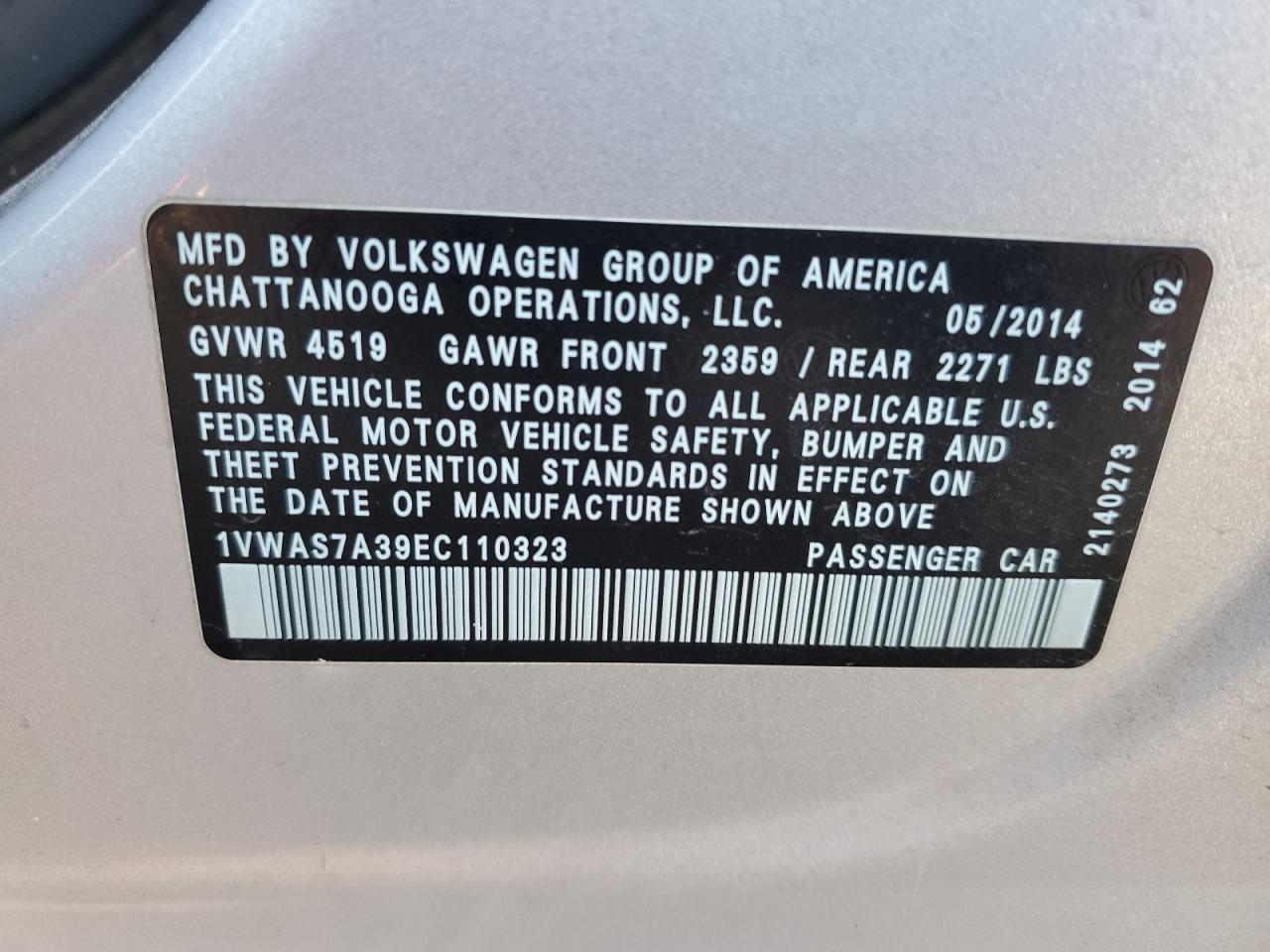 2014 Volkswagen Passat - Image 14