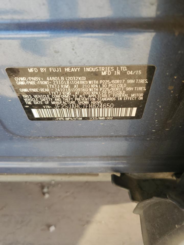 2015 Subaru Forester 2.5I Limited VIN: JF2SJAHC7FH824650 Lot: 87949585