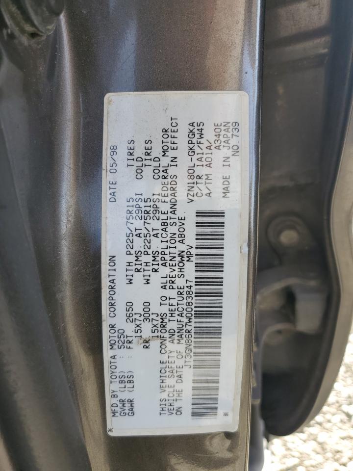 1998 Toyota 4Runner Sr5 VIN: JT3GN86R7W0083847 Lot: 42196325