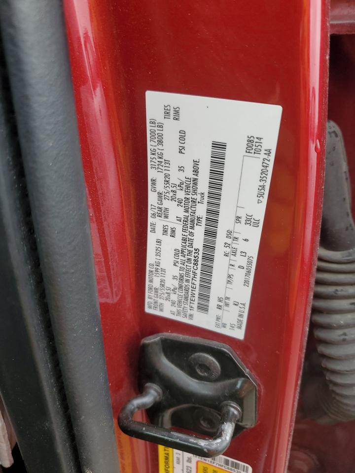 2017 Ford F150 Supercrew VIN: 1FTEW1EF7HFC88535 Lot: 87853185