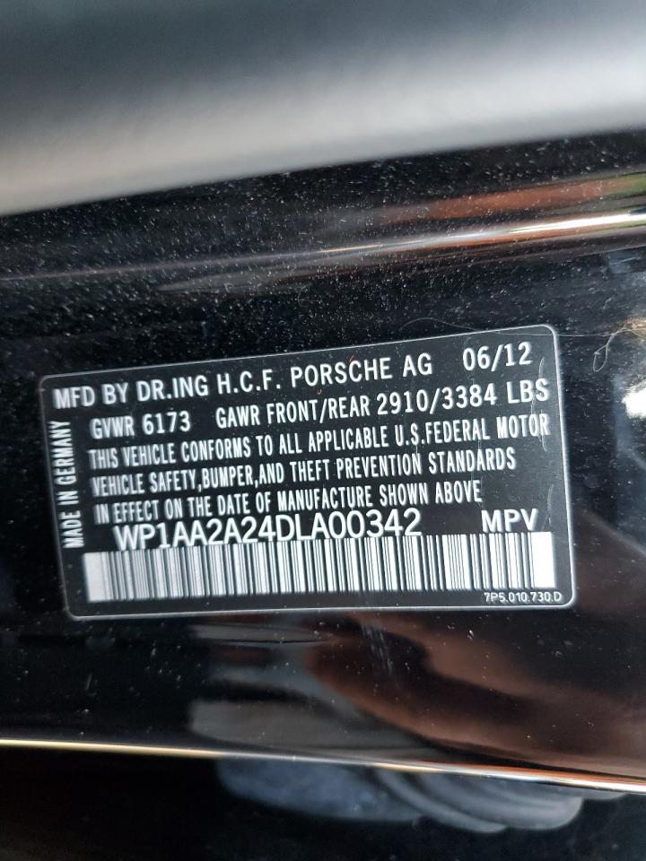 2013 Porsche Cayenne VIN: WP1AA2A24DLA00342 Lot: 88537215