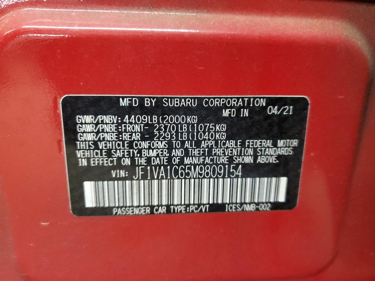2021 Subaru WRX - Image 12