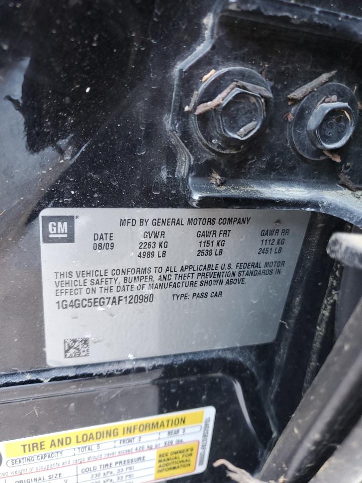 2010 Buick Lacrosse Cxl VIN: 1G4GC5EG7AF120980 Lot: 87115914