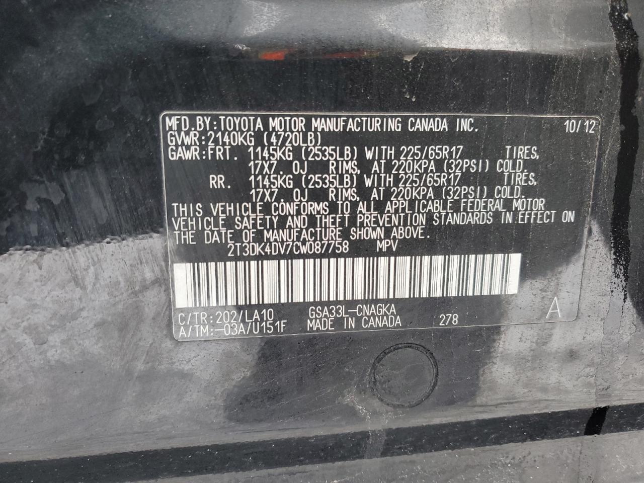 2012 Toyota RAV 4 - Image 13