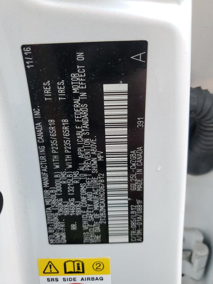 2017 Lexus Rx 350 Base VIN: 2T2BZMCAXHC067812 Lot: 43032745