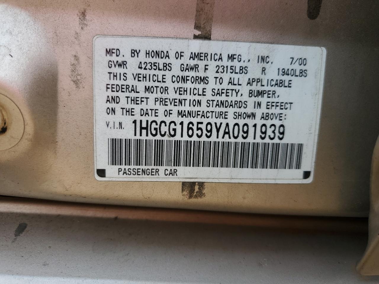 2000 Honda Accord - Image 12