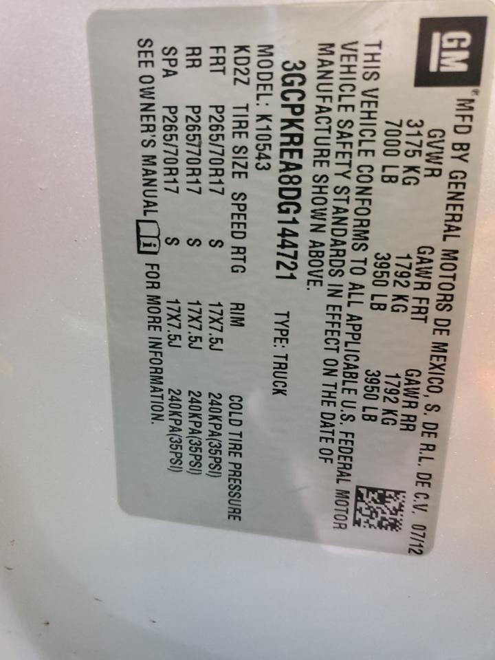 2013 Chevrolet Silverado K1500 Ls VIN: 3GCPKREA8DG144721 Lot: 88683695