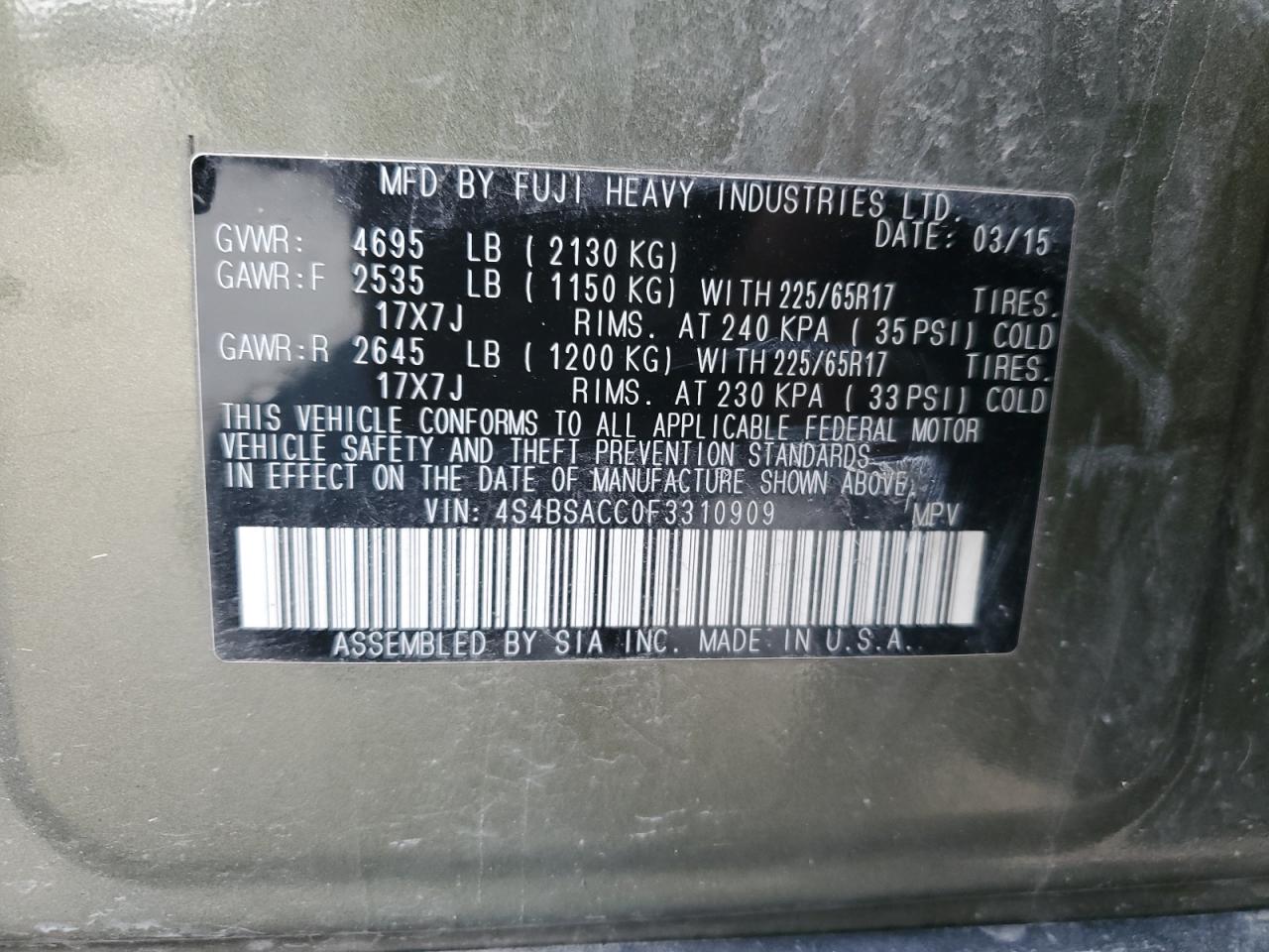 2015 Subaru Outback - Image 13