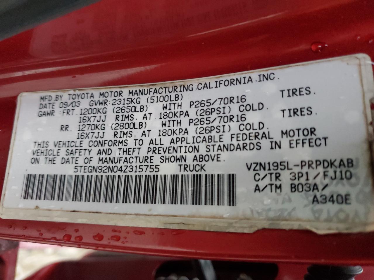 2004 Toyota Tacoma - Image 12